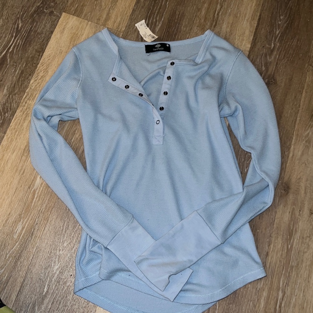 Sky blue long sleeve top